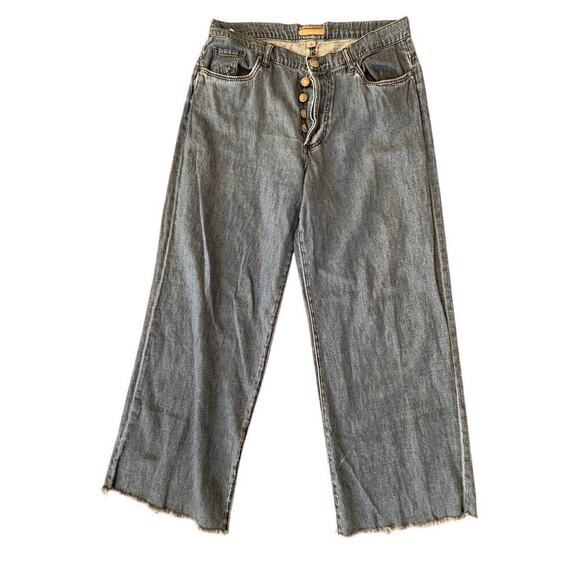 Maggie High-Rise Fab AB Wide Leg Hidden Button Raw Hem in Excite -10 - Picture 3 of 8